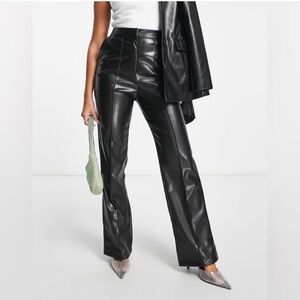 ASOS Black Faux Leather Flare Pants